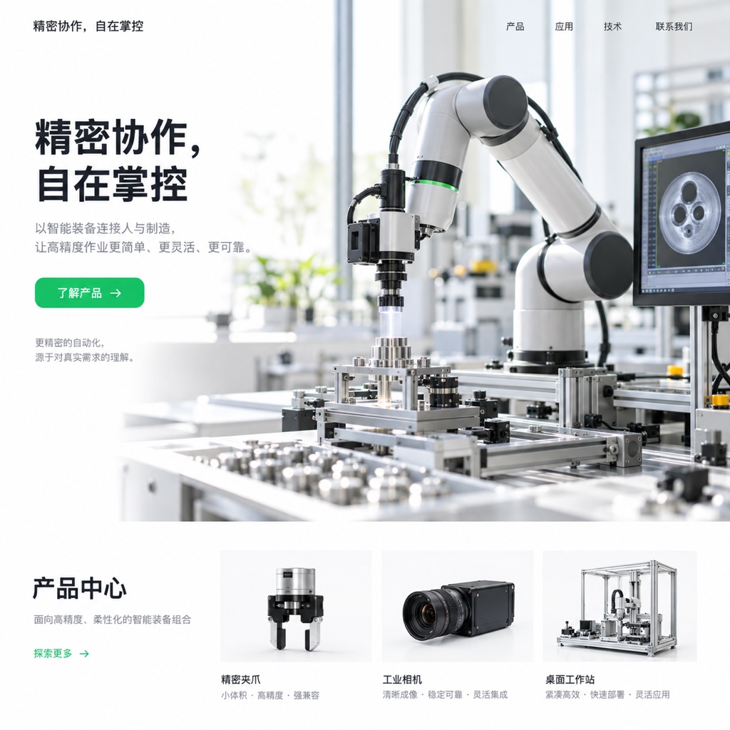 智能设备企业官网重构界面设计示意