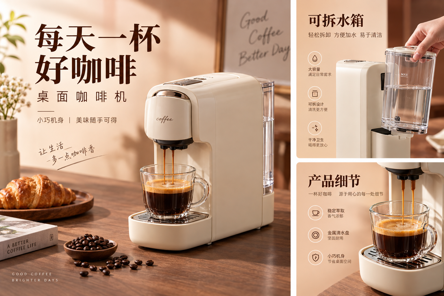 家电电商设计,包含商品主图、细节卖点与规格模块